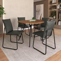 Conjunto de Jantar Nala 4 Lugares Tampo MDP Cadeiras Preto 98.5CM Móveis Carraro Conjunto de Jantar Nala 4 Lugares Tampo MDP Cadeiras Preto 98.5CM Móveis Carraro