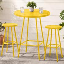 Conjunto de jantar para área externa Best Choice Mesa redonda alta de 75 cm em aço Conjunto de jantar para área externa Best Choice Mesa redonda alta de 75 cm em aço