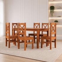 Conjunto de Jantar Retangular 6 Lugares 150cm 100% Madeira Maciça Treviso Conjunto de Jantar Retangular 6 Lugares 150cm 100% Madeira Maciça Treviso
