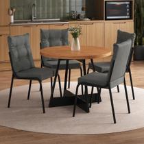 Conjunto de Jantar Santorini 4 Lugares MDP Preta 99CM Móveis Carraro Conjunto de Jantar Santorini 4 Lugares MDP Preta 99CM Móveis Carraro