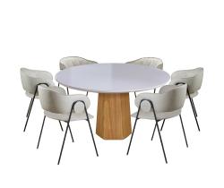 Conjunto de Jantar Siena com 6 Cadeiras Base Roraima BM Tubulares Conjunto de Jantar Siena com 6 Cadeiras Base Roraima BM Tubulares