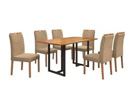 Conjunto de Jantar Viena com 6 Cadeiras base Goiás BM Tubulares Conjunto de Jantar Viena com 6 Cadeiras base Goiás BM Tubulares