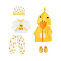 Conjunto De Jaqueta E Calça Com Capuz De Pato Amarelo Para Boneca De 18 Polegadas, Acessório De