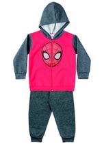 Conjunto de Jaqueta e Calça de Moletom - Homem Aranha - Vermelho e Cinza - Brandili Conjunto de Jaqueta e Calça de Moletom - Homem Aranha - Vermelho e Cinza - Brandili