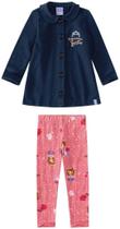 Conjunto de Jaqueta e Legging da Princesa Sofia - Rosa e Azul Marinho - Malwee