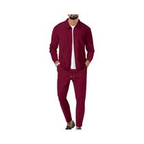 Conjunto De Jaqueta Esportiva Slim Fit Masculina Com Bolso Com Zíper E Calças Longas Conjunto De Jaqueta Esportiva Slim Fit Masculina Com Bolso Com Zíper E Calças Longas