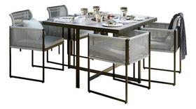 Conjunto De Jardim 5 Pecas Compass Cinza - Mesa E 4 Cadeiras Conjunto De Jardim 5 Pecas Compass Cinza - Mesa E 4 Cadeiras