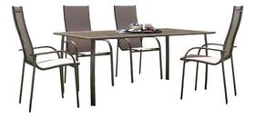 Conjunto De Jardim 5 Pecas Modena Marrom - Mesa E 4 Cadeiras