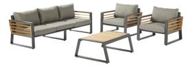 Conjunto De Jardim Aluminio Cinza 4 Pecas Sofa Poltrona Mesa Conjunto De Jardim Aluminio Cinza 4 Pecas Sofa Poltrona Mesa