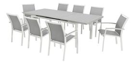 Conjunto De Jardim Luxo 9 Pecas Mesa Extensivel E 8 Cadeiras