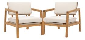 Conjunto De Jardim Madeira Acacia Mel 2 Poltronas