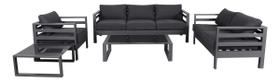 Conjunto De Jardim Marsella 5 Pecas Preto 207x76x66 Cm Conjunto De Jardim Marsella 5 Pecas Preto 207x76x66 Cm
