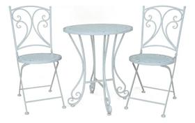 Conjunto De Jardim Metal 3 Pecas Mesa E Cadeira Branco Conjunto De Jardim Metal 3 Pecas Mesa E Cadeira Branco