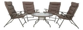 Conjunto De Jardim Metal 5 Pecas Mesa E Cadeira Taupe Conjunto De Jardim Metal 5 Pecas Mesa E Cadeira Taupe