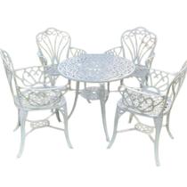 Conjunto De Jardim Modelo Fortaleza Mesa E 4 Cadeiras Branco Conjunto De Jardim Modelo Fortaleza Mesa E 4 Cadeiras Branco