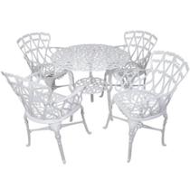 Conjunto de Jardim Modelo Viena com Mesa e 4 Cadeiras em Alumínio Fundido