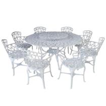 Conjunto de Jardim Modelo Viena Mesa Giratória 1,50m Cadeiras Alumínio Fundido