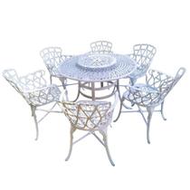 Conjunto De Jardim Modelo Viena Mesa Giratória E 6 Cadeiras