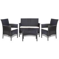 Conjunto de Jardín Lounge Casafoyer de Poliratán Negro, 4 Piezas