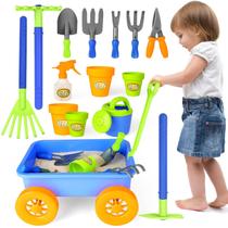 Conjunto de jardinagem DeAO Kids Garden Wagon Wagon com 10 acessos.