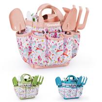 Conjunto de jardinagem Grenebo Kids com pás, chapéu, ancinho, avental e luvas Conjunto de jardinagem Grenebo Kids com pás, chapéu, ancinho, avental e luvas