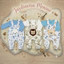 Conjunto De Jardineira Soft 2 Peças Para Bebê Bordado De Inverno Menina Menino