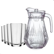 Conjunto De Jarra 1.3L E Copos 225ml Em Vidro 5 Peças Conjunto De Jarra 1.3L E Copos 225ml Em Vidro 5 Peças