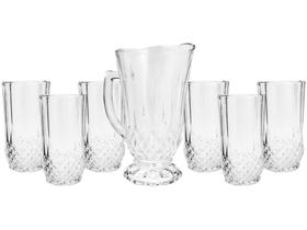 Conjunto de Jarra 1250L e Copos 260ml de Vidro - Lyor Roberta 7 Peças Conjunto de Jarra 1250L e Copos 260ml de Vidro - Lyor Roberta 7 Peças