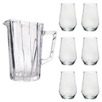 Conjunto de Jarra 1250ml com 6 Copos 490ml Vidro Wincy Conjunto de Jarra 1250ml com 6 Copos 490ml Vidro Wincy