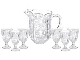 Conjunto de Jarra 1,4L e Copos 226ml de Vidro - Bon Gourmet Starry 7 Peças Conjunto de Jarra 1,4L e Copos 226ml de Vidro - Bon Gourmet Starry 7 Peças