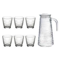 Conjunto de jarra 1l com 6 copos 250ml lyor colméia água suco