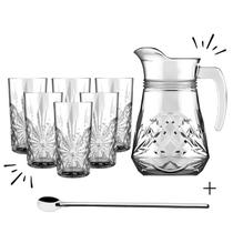 Conjunto De Jarra 1L E Copos 250ml Em Vidro - 7 Peças