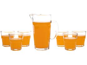 Conjunto de Jarra 1L e Copos 300ml de Vidro Haus