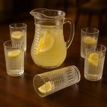 Conjunto de Jarra e 6 Copos de Vidro Transparente Athena Conjunto de Jarra e 6 Copos de Vidro Transparente Athena