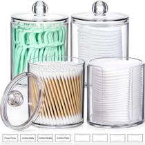 Conjunto de jarras de boticário AOZITA Qtip Holder Dispenser 4 unidades Conjunto de jarras de boticário AOZITA Qtip Holder Dispenser 4 unidades