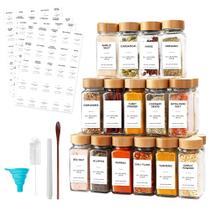 Conjunto de jarras de especiarias Comfecto com 5 potes de tempero de vidro e 2 dispensadores de óleo Conjunto de jarras de especiarias Comfecto com 5 potes de tempero de vidro e 2 dispensadores de óleo