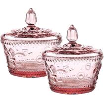 Conjunto de jarras de vidro MASSJOY European Retro Nostalgic Pink 350mL x2 Conjunto de jarras de vidro MASSJOY European Retro Nostalgic Pink 350mL x2