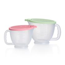 Conjunto de jarros Tupperware Classic Mix-N-Store verde menta/rosa