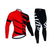 Conjunto De Jersey De Ciclismo Masculino Para Inverno, Manga Longa, Fleece Quente, Roupas Para