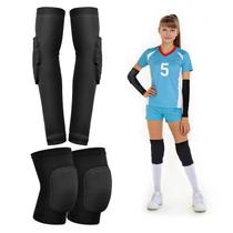 Conjunto de Joelheiras e Mangas para Braço de Vôlei UMACWIN Preto XS Conjunto de Joelheiras e Mangas para Braço de Vôlei UMACWIN Preto XS
