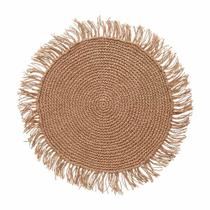 Conjunto de Jogo Americano 6 Peças Fibra de Celulose 35cm Tulum Palha Copa e Cia