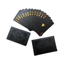 Conjunto De Jogo De Cartas De Pôquer Mágico Preto Dourado À Prova D'água Dmagic Suit Card Group Game