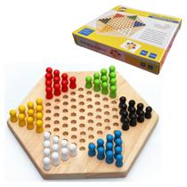 Conjunto de jogo de damas chinês Luqeeg Wooden com 60 peças de xadrez Conjunto de jogo de damas chinês Luqeeg Wooden com 60 peças de xadrez
