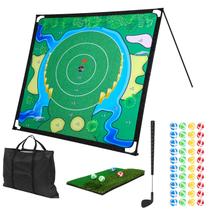 Conjunto de Jogo de Golfe OLenyer Portátil para Prática de Chipping com 40 Bolas Conjunto de Jogo de Golfe OLenyer Portátil para Prática de Chipping com 40 Bolas