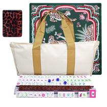 Conjunto de Jogo de Mahjong MAJONIX em Acrílico com 160 Peças e Bolsa Portátil Conjunto de Jogo de Mahjong MAJONIX em Acrílico com 160 Peças e Bolsa Portátil