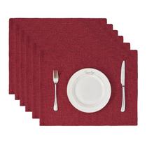 Conjunto de jogos americanos BALCONY & FALCON, tecido de linho sintético 6 vermelho rubi Conjunto de jogos americanos BALCONY & FALCON, tecido de linho sintético 6 vermelho rubi