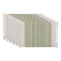Conjunto de Jogos Americanos DII Everyday 33x51 cm Algodão com Franjas Tomilho