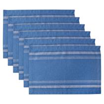 Conjunto de Jogos Americanos DII French Stripe 33x48 cm Azul 6 Peças
