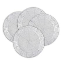 Conjunto de jogos americanos Homebia Designs Silver Beaded 33cm redondos (4) Conjunto de jogos americanos Homebia Designs Silver Beaded 33cm redondos (4)