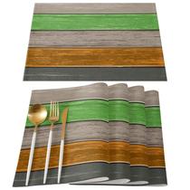 Conjunto de jogos americanos Vandarllin Urbane Bronze Retro Rustic Barn Wood Conjunto de jogos americanos Vandarllin Urbane Bronze Retro Rustic Barn Wood